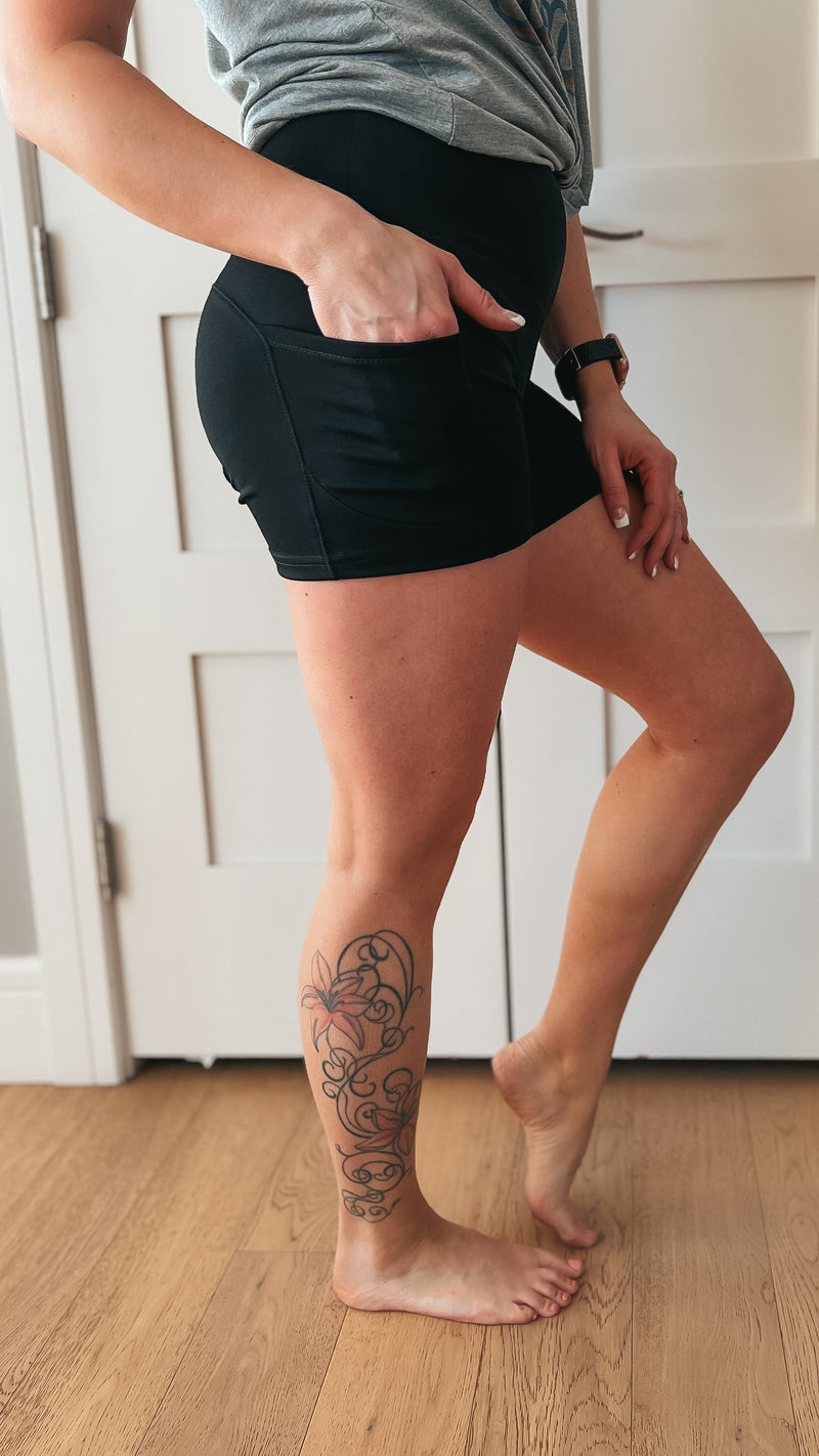 Cora Biker Shorts: Black