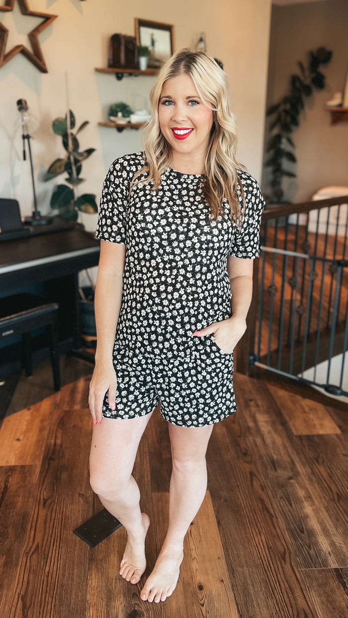 Farren Shorts Lounge Set | Black