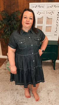 Ava Denim Dress | Charcoal
