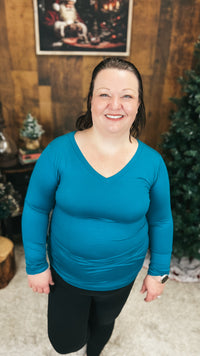 Kelsey Brushed Long Sleeve | Ocean Teal