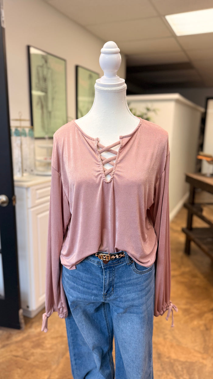 # 19 - Pink Shimmer Long Sleeve | M | SAMPLE SALE