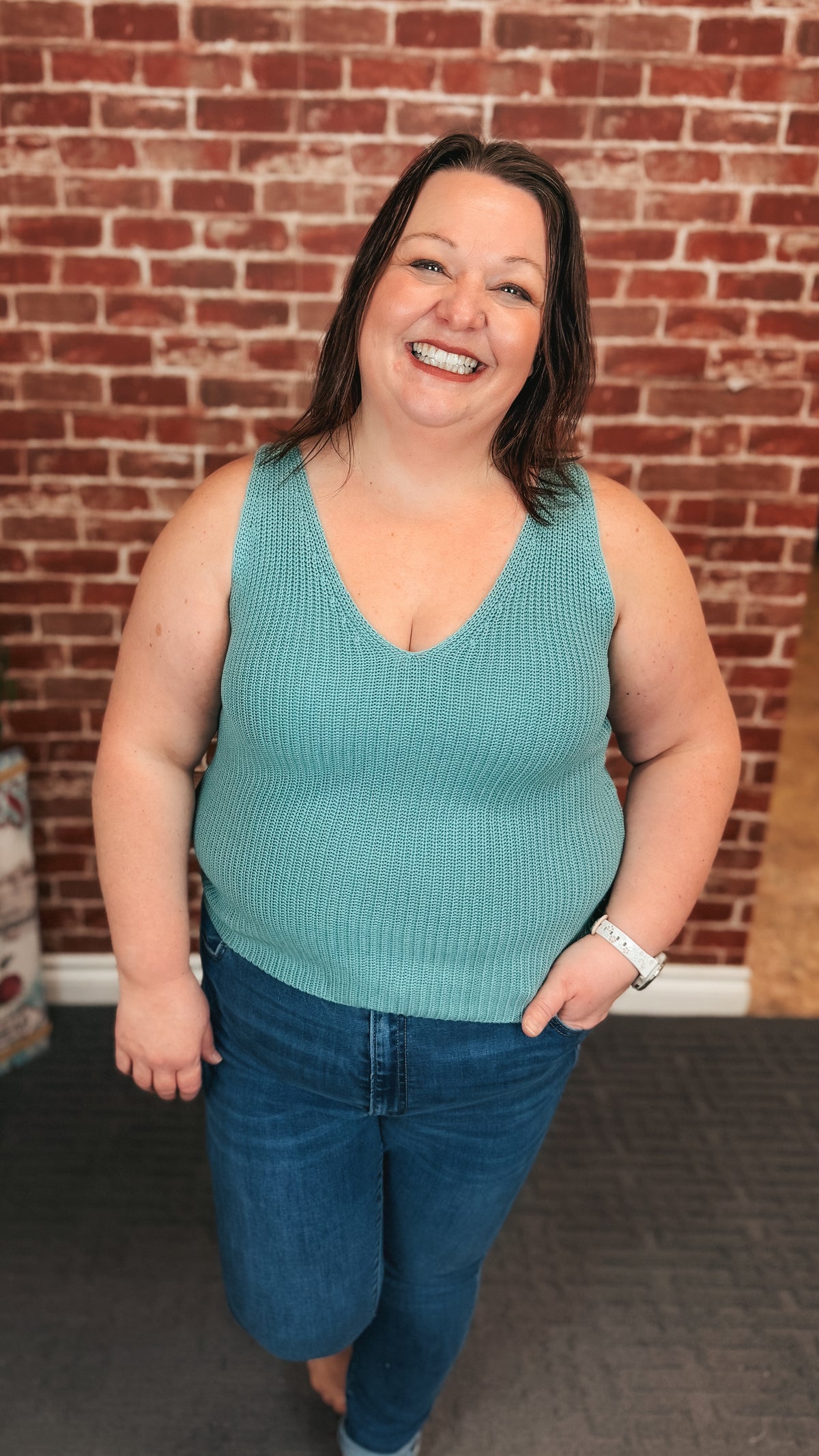 Abigail Knit Tank Top | Sage