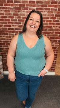 Abigail Knit Tank Top | Sage