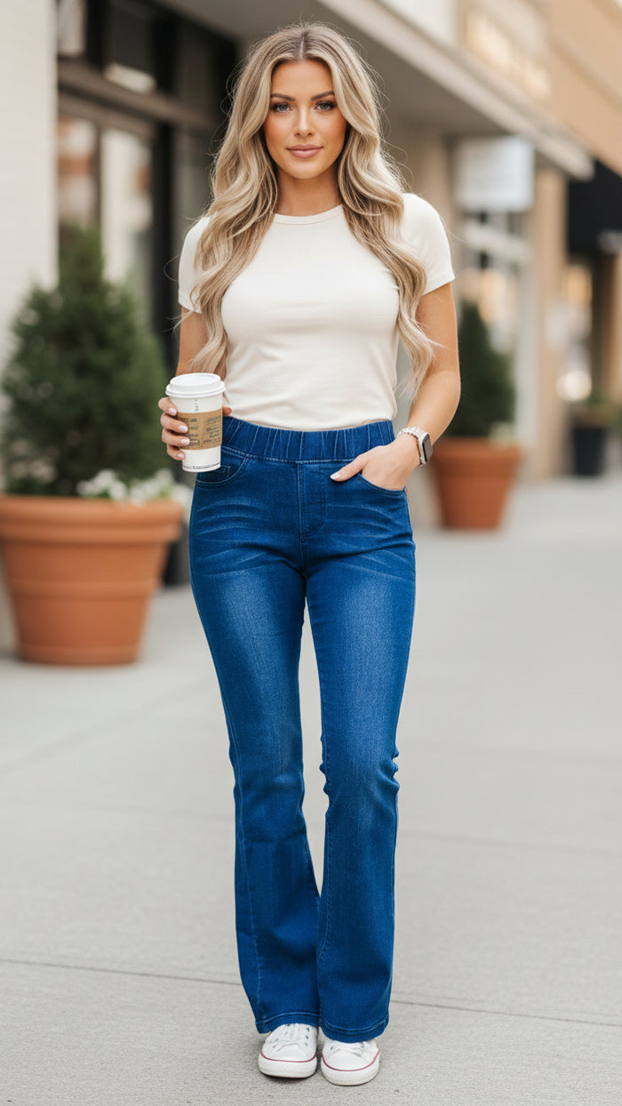 Keegan Boot Cut Stretch Denim | Dark Wash