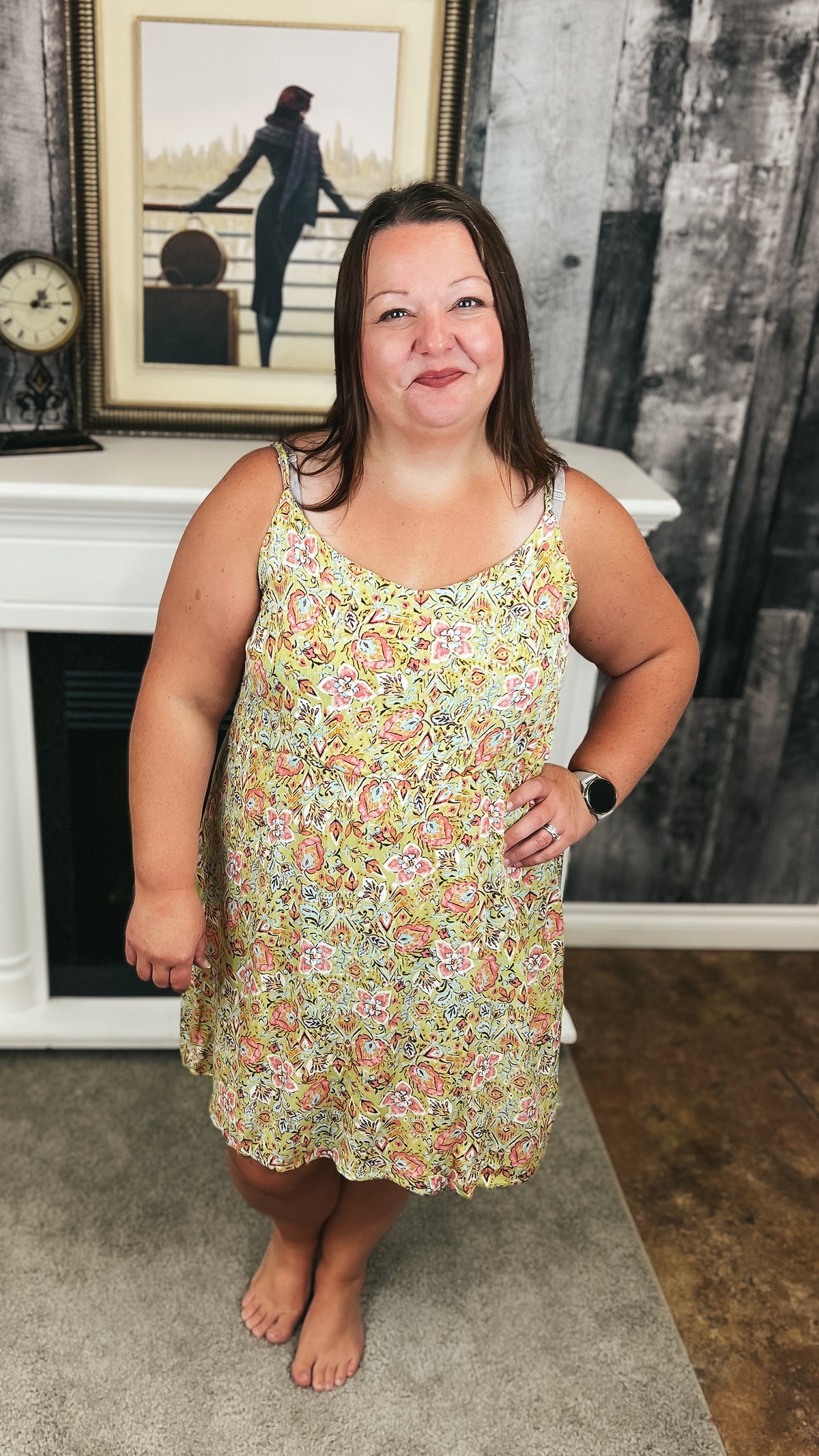 Diane Floral Sundress | Lime
