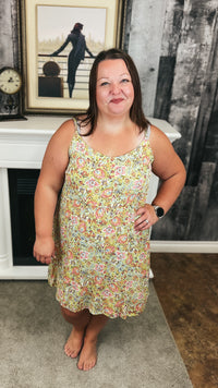 Diane Floral Sundress | Lime