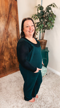 Genevieve Ribbed Knit Romper | Forest