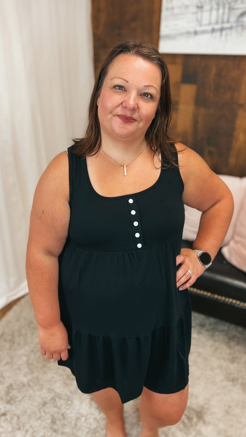 Leah Tiered Tunic | Black