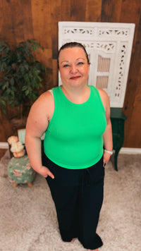 Victoria Ribbed Tank Top | Mint