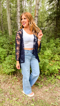 Rosemary Lace Cardigan | Navy