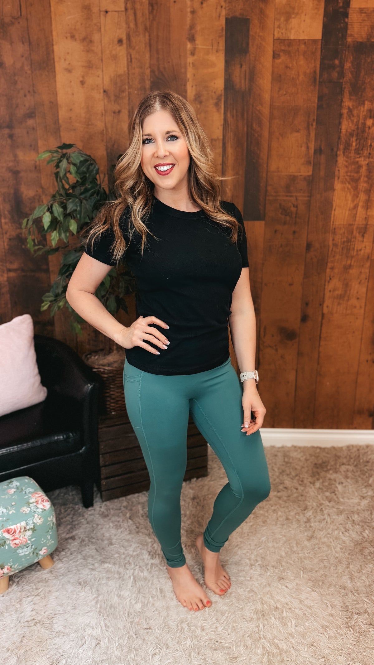 Zoey Athletic Leggings | Smoky Green