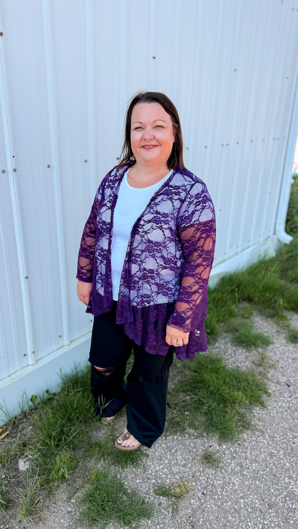Rosemary Lace Cardigan | Purple
