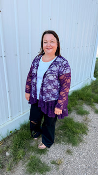 Rosemary Lace Cardigan | Purple