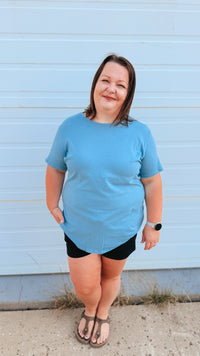 Julia Basic Tee | Blue Grey