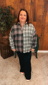 Jesslyn Plaid Flannel Top | Lavender