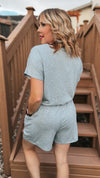 Elliana Shorts Romper: Grey