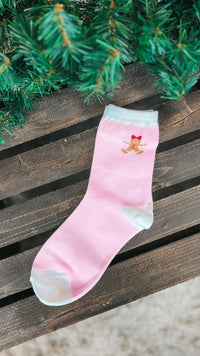Gingerbread Ankle Socks: Pink *SALE*