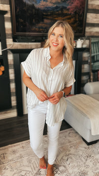 Lynn Stripe Blouse | White