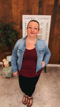 Joey Crop Denim Jacket | Medium Blue
