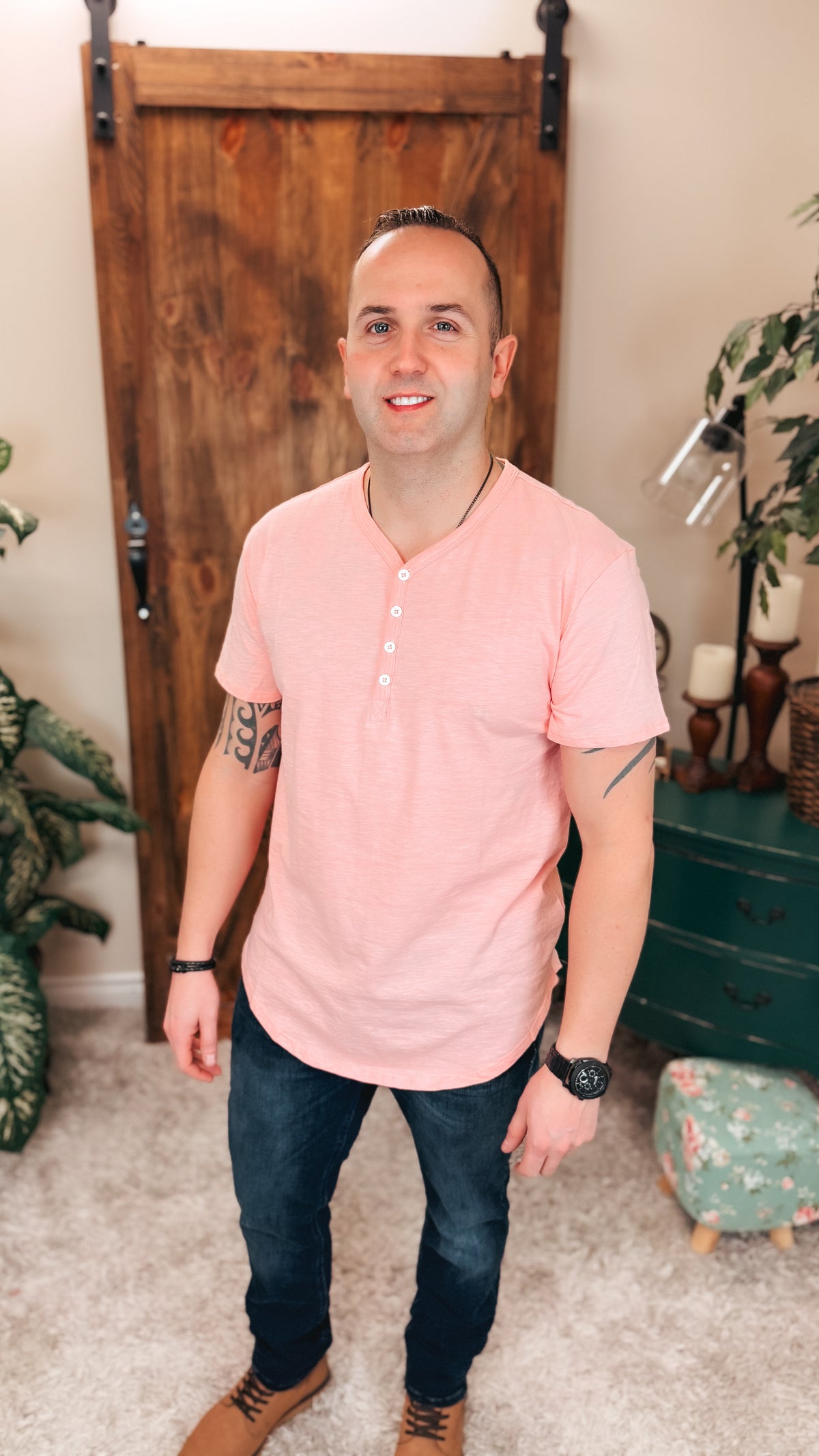 James Henley Tee: Salmon