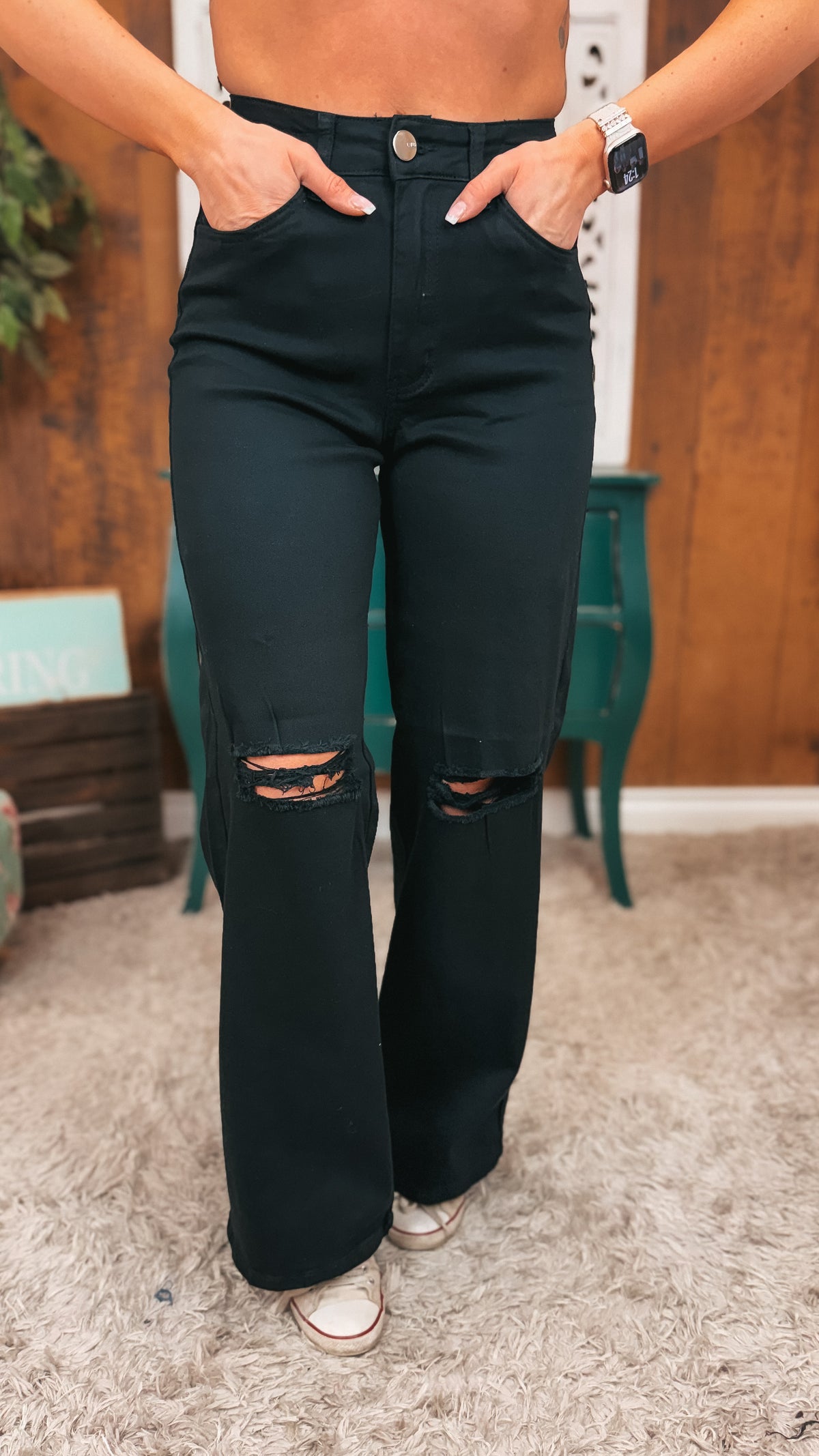 Dayton Straight Leg Stretch Denim | Black
