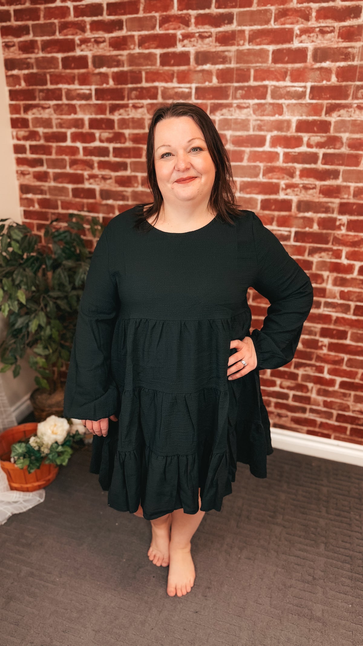 Clara Long Sleeve Dress | Black