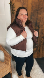 Amy Puffer Vest: Mahogany