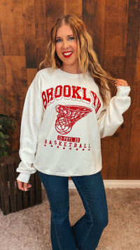 Brooklyn Basketball Crewneck | Ivory