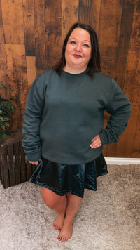 Dakota Faux Leather Skort | Black