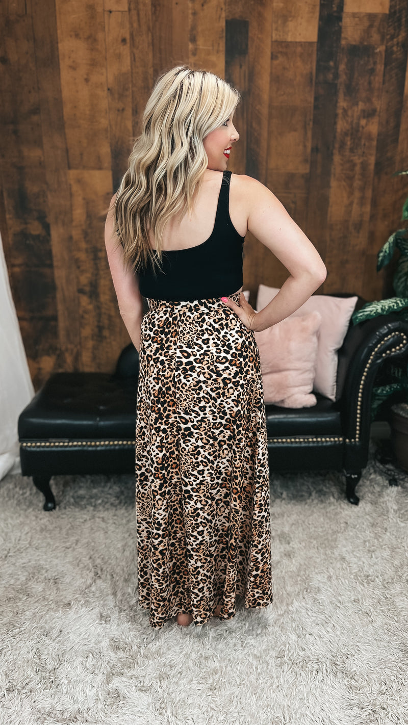 Roxanne Leopard Maxi Skirt