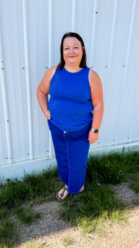 Jenny Denim Maxi Skirt | Button Fly