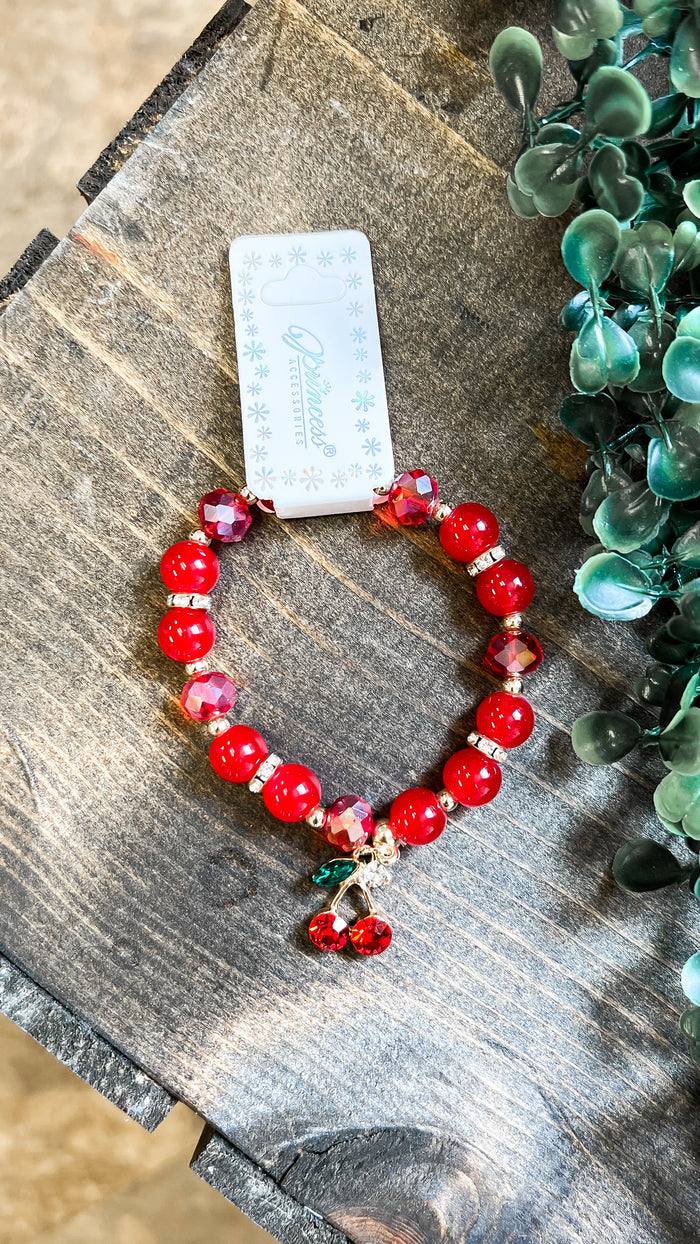 Cherry Beaded Bracelet