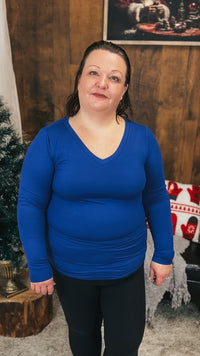 Kelsey Brushed Long Sleeve | Light Navy