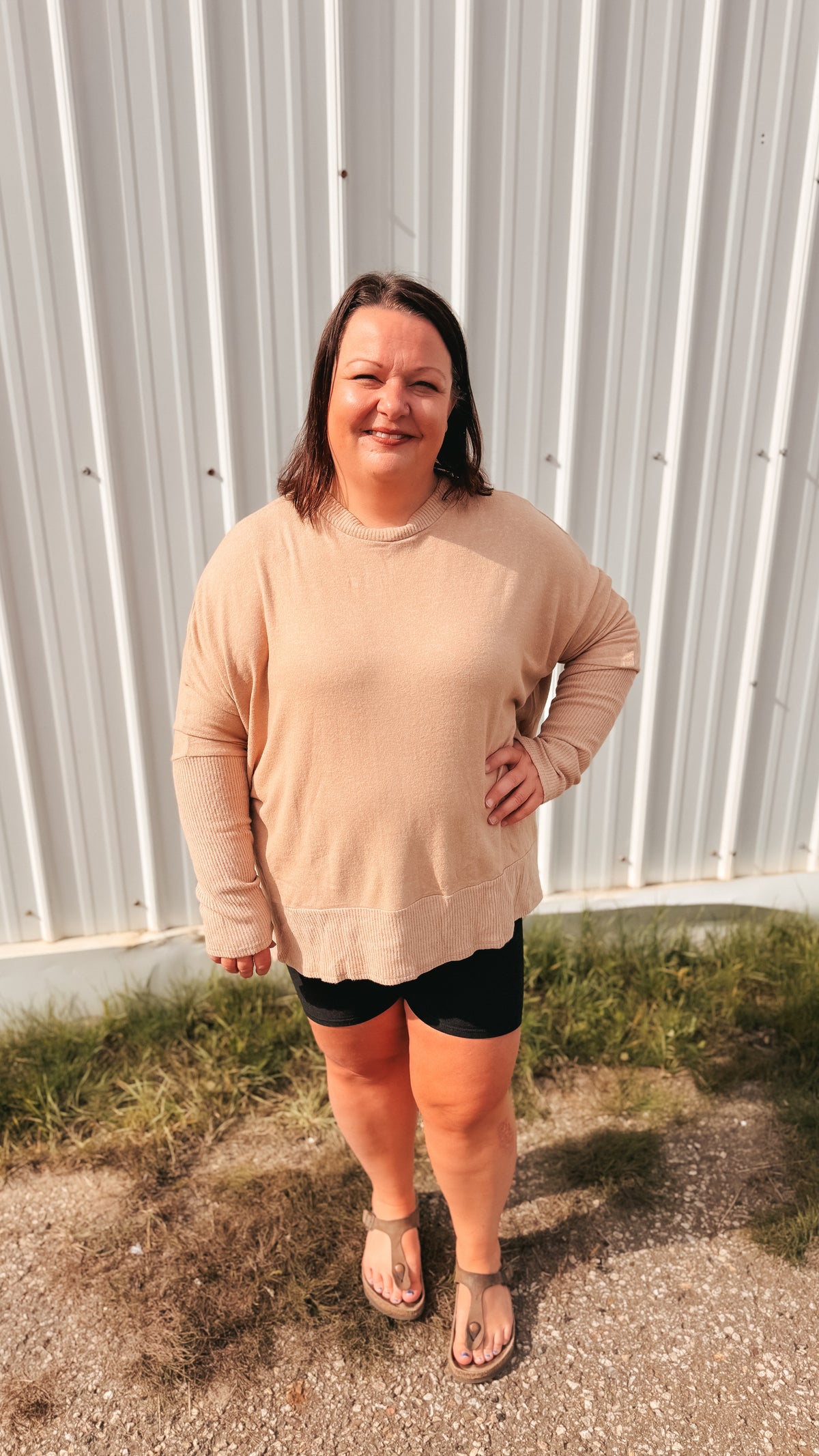 Kaylee Ottoman Top | Taupe