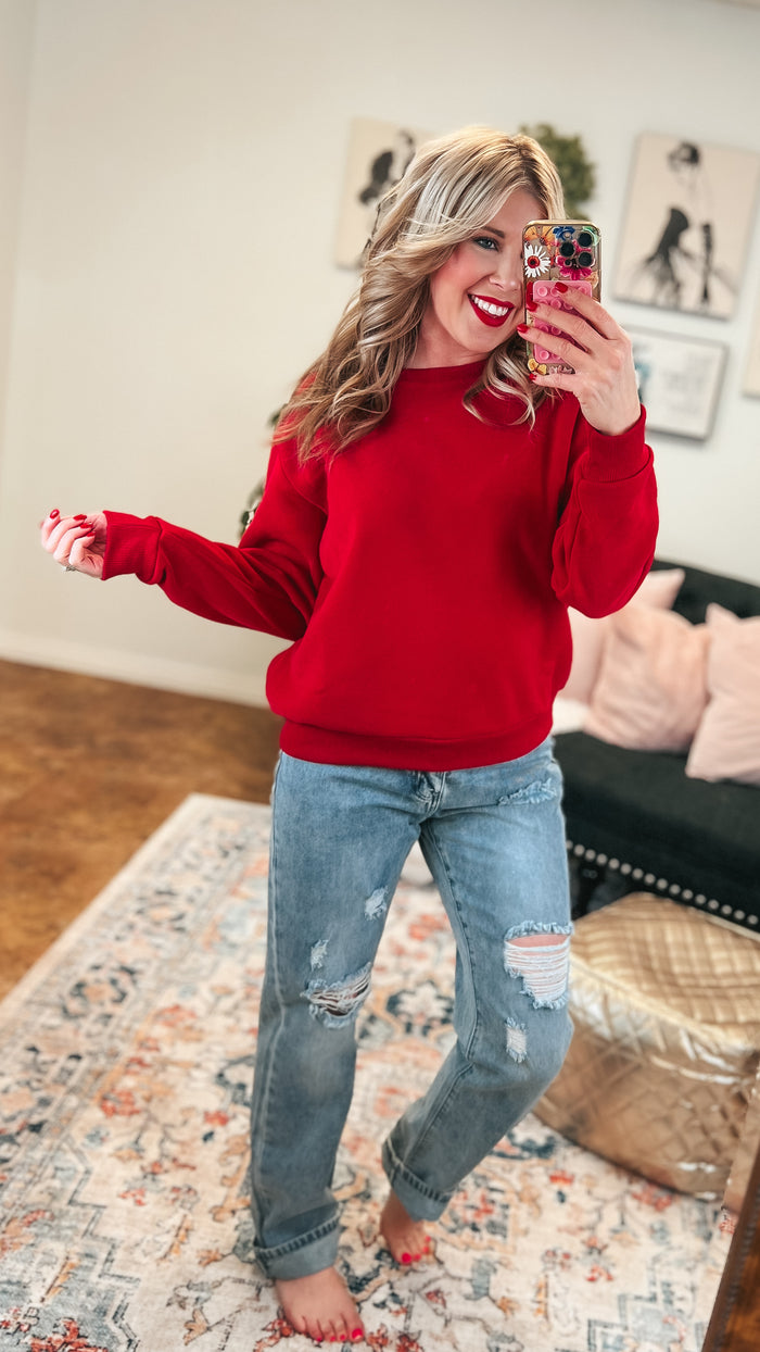 Jessie | Crewneck Sweatshirt | Red
