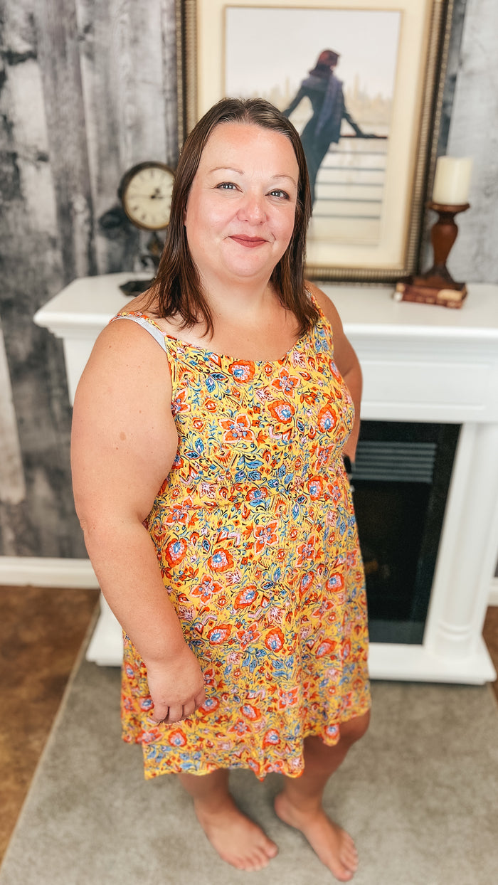 Diane Floral Sundress | Yellow