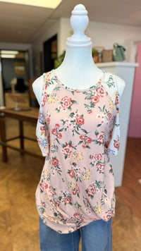 32 Blush Floral Cold Shoulder | M | SAMPLE SALE