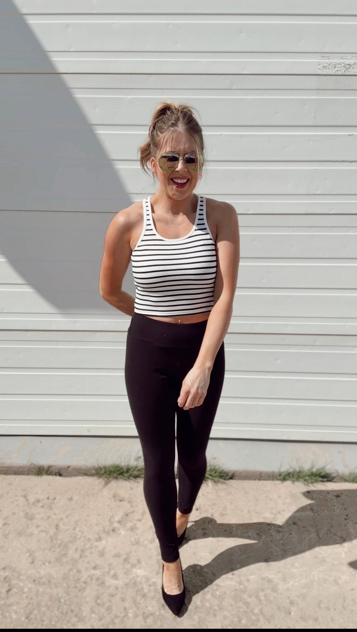 Ann Marie Stripe Tank Top | White