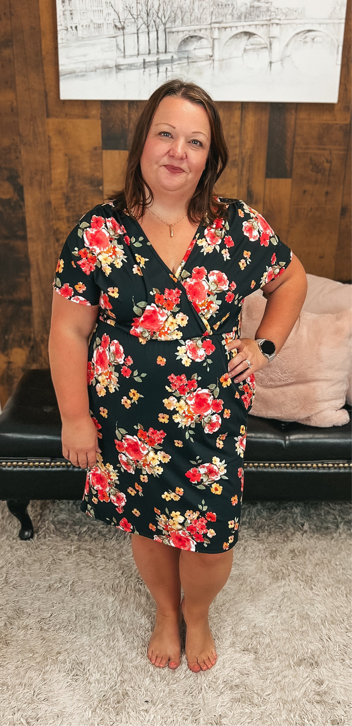 Sonya Floral Dress | Black