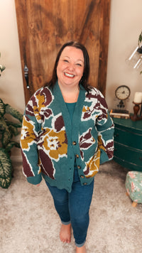 Jessica Floral Cardigan | Forest