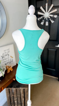 Rynlee Ribbed Tank Top: Mint