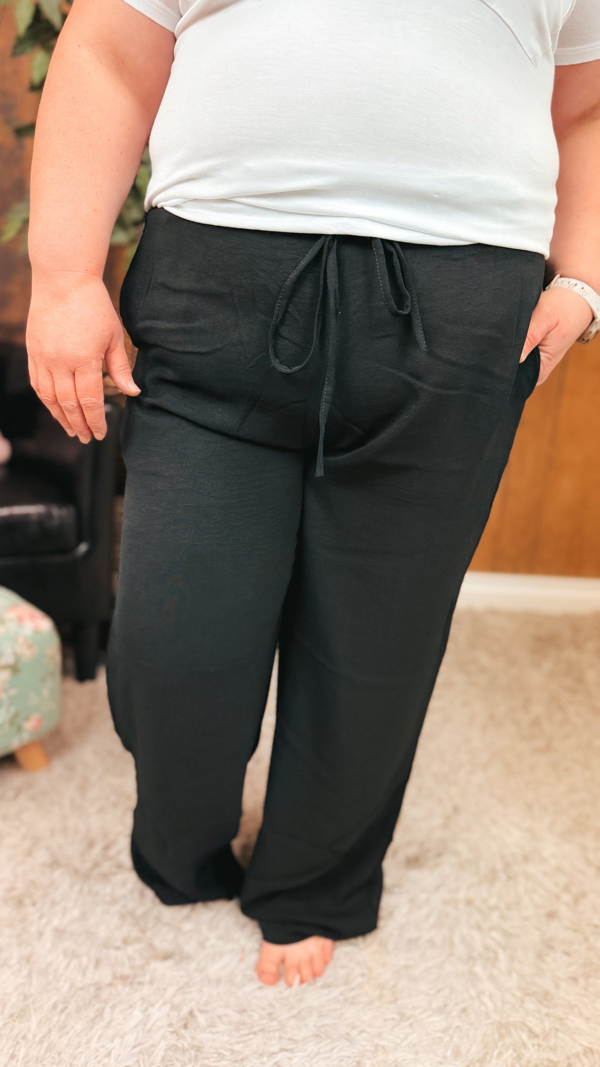 Crystal Wide Leg Pants | Black