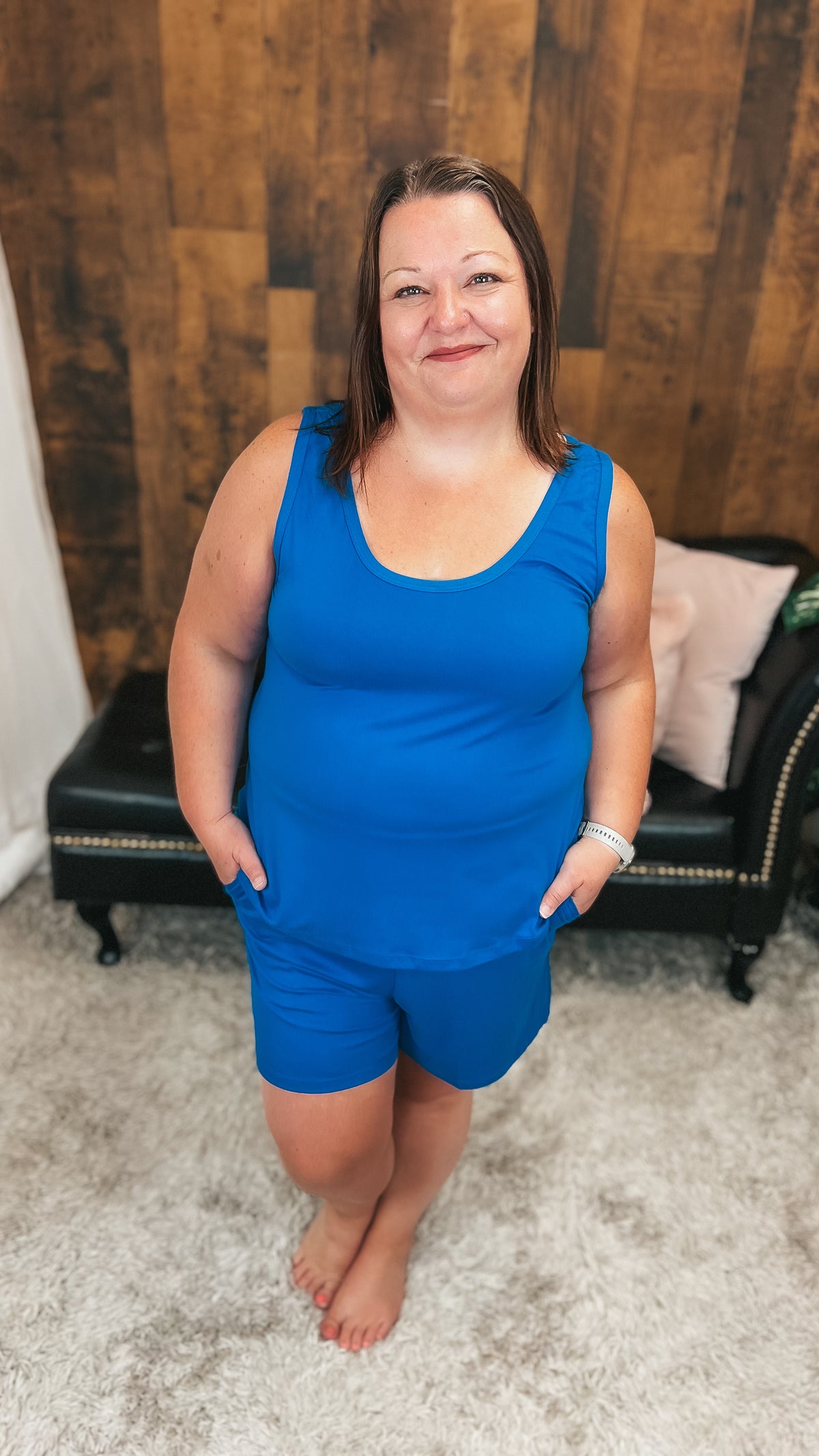 Payton Tank Top Short Set | Blue