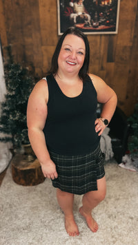 Sophia Fleece Skort | Black & Olive