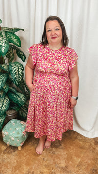 Victoria Floral Sundress: Fuchsia