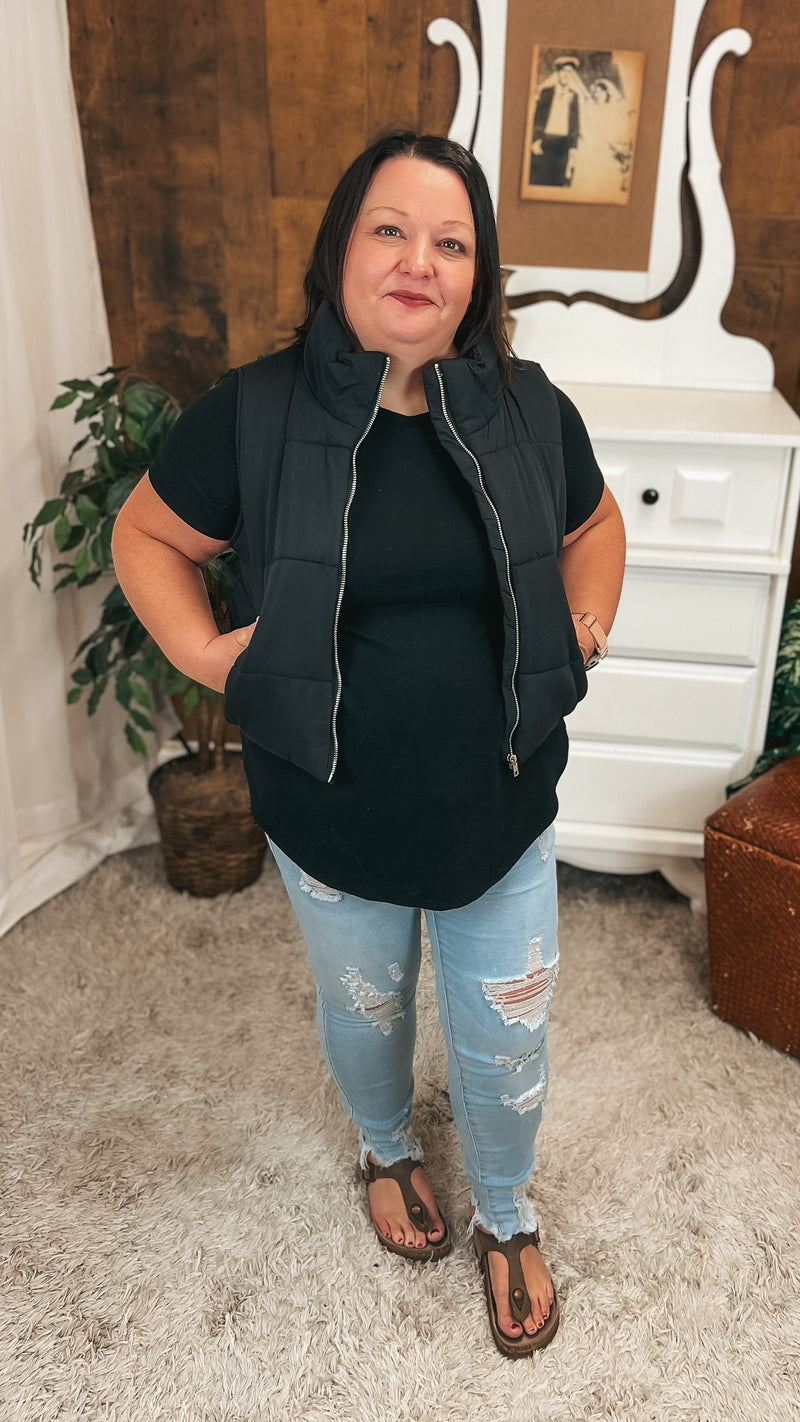 Courtney Puffer Vest: Black