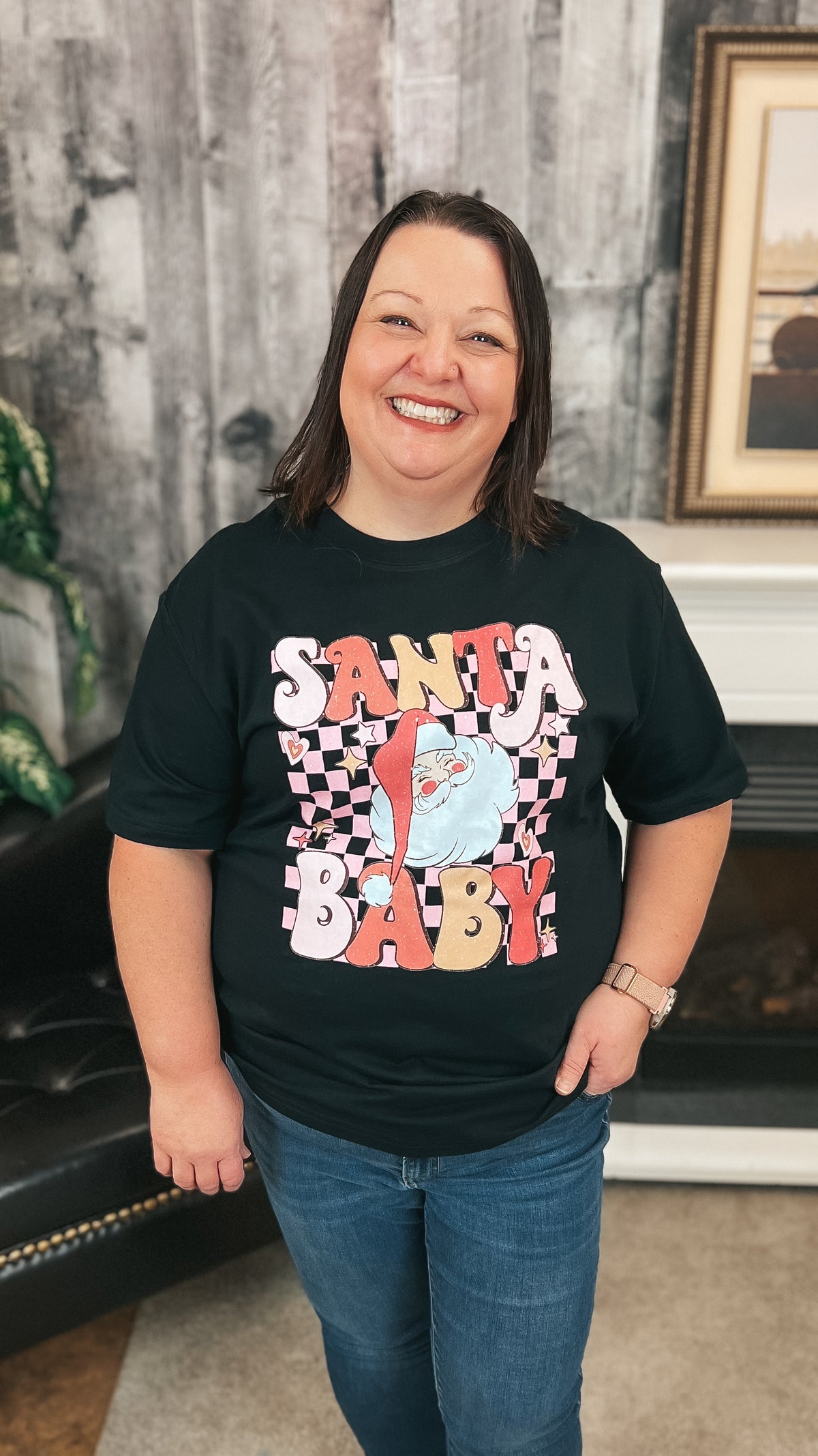 Santa Baby Tee| Black