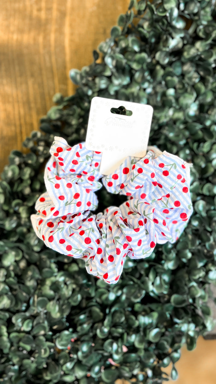 Cherry Scrunchie | Blue