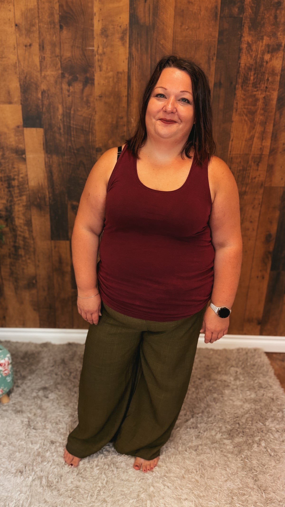 Shandra Linen Pants: Olive