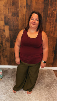Shandra Linen Pants: Olive
